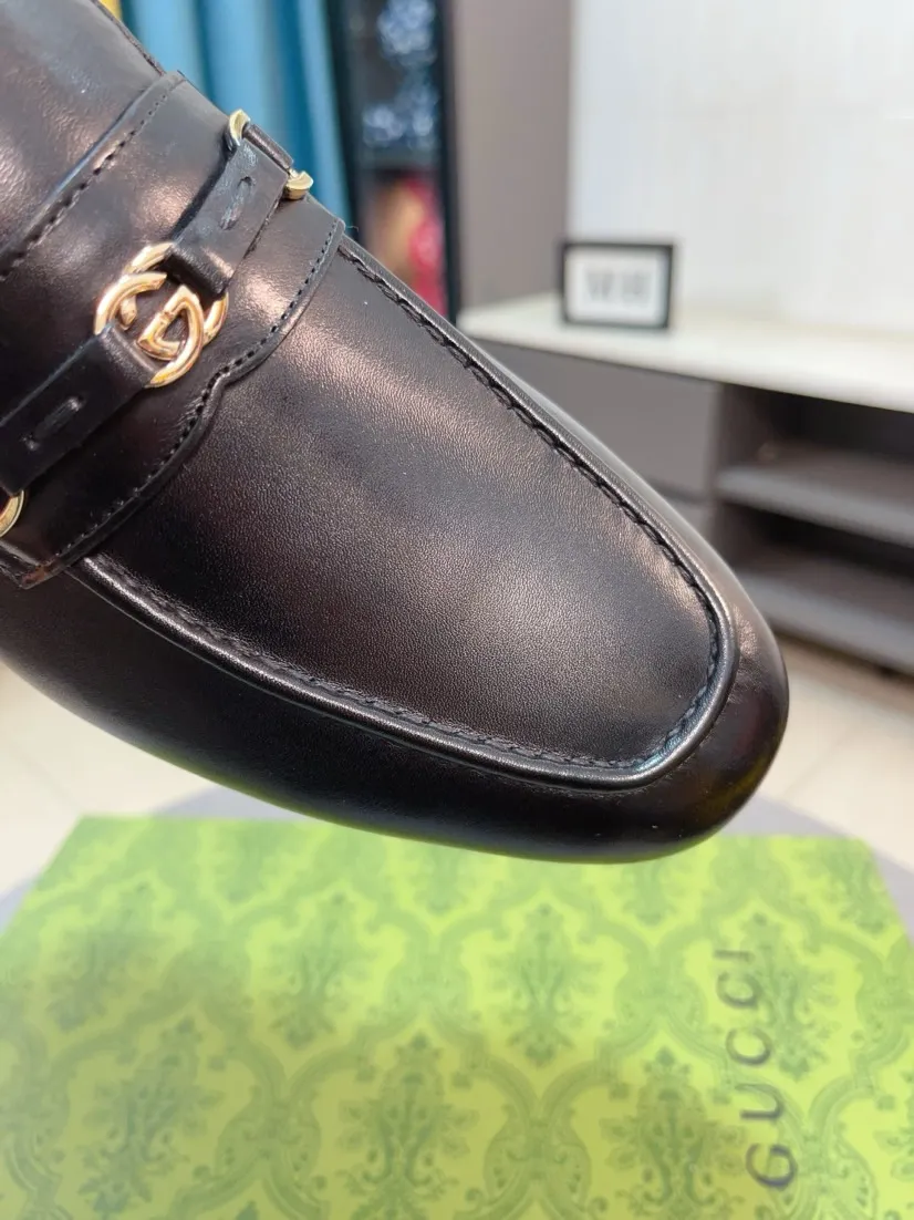 Men's shoes 💰500🌹🌹【GUCCI】The most popular classic Gucci leather shoes. Synchronized with the official website, the upper is made of Italian first-layer cowhide ➕cowhide lining, with unique brand and unique craftsmanship. Highlighting the hot style of the new year. Stop hesitating, stop wandering, get it now. Number: 38--44